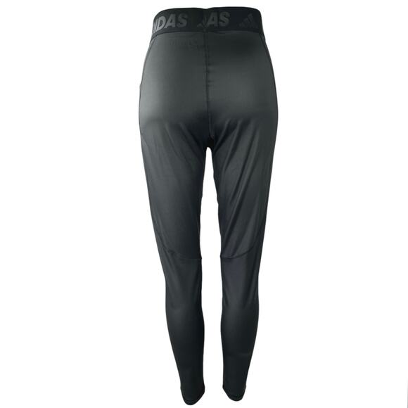 Adidas Techfit Black Logo Graphic High Waist Tights Ankle Leggings Pants Size L - Picture 3 of 4